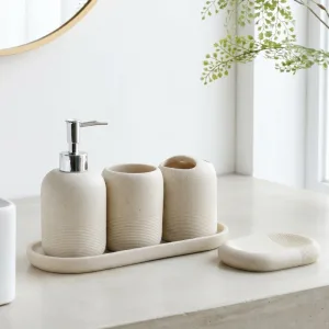 Ensemble de 5 pièces avec distributeur de savon et porte-brosses à dents pour accessoires de salle de bains