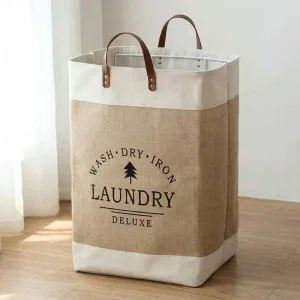 Grand panier de rangement à linge en coton
