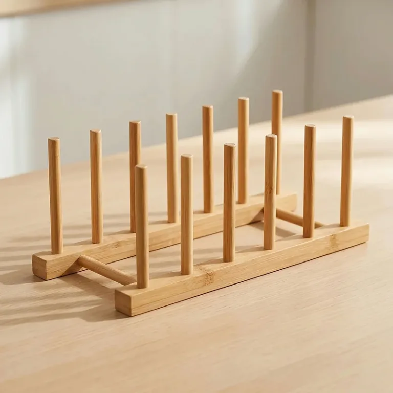 bamboo dish drain, dish drying rack, plate organizer
