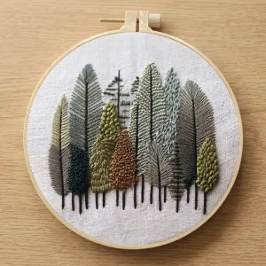 Kit de broderie nature à faire soi-même pour débutants avec tambour