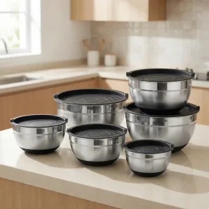stainless steel mixing bowls with lids