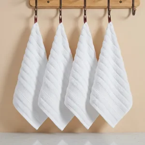 Lot de 4 serviettes pour le visage en coton super absorbant