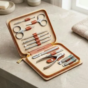 Ensemble professionnel de 12 outils de manucure et pédicure pour ongles en acier inoxydable