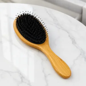 Brosse démêlante à poils souples et peigne en bois pour massage du cuir chevelu
