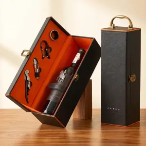 Coffret cadeau pour bouteille de vin avec ensemble d’ouvre-bouteille