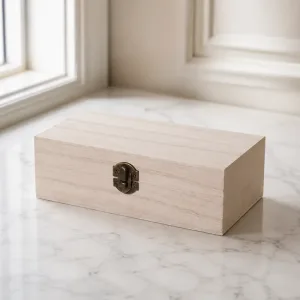 Boîte de rangement rectangulaire rétro en bois pour bijoux
