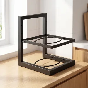 Étagère organisatrice de casseroles de cuisine en acier, support de rangement en acier au carbone