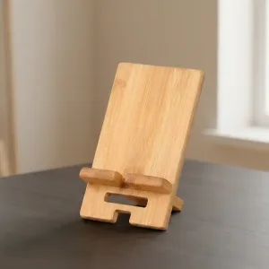 Support de téléphone en bois, support mobile en bambou