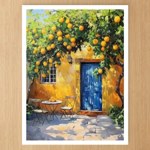 Kit de coloriage peinture par numéros DIY sur toile en lin avec cadre
