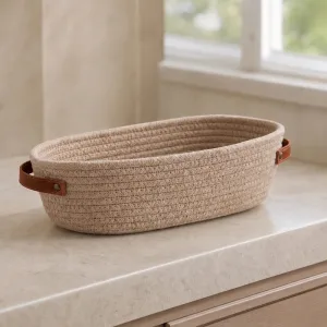 Panier de rangement en corde de coton pour salle de bain, organiseur tissé élégant