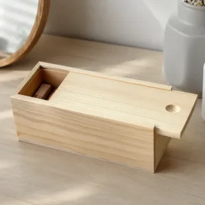 Boîte de rangement en bois avec couvercle coulissant