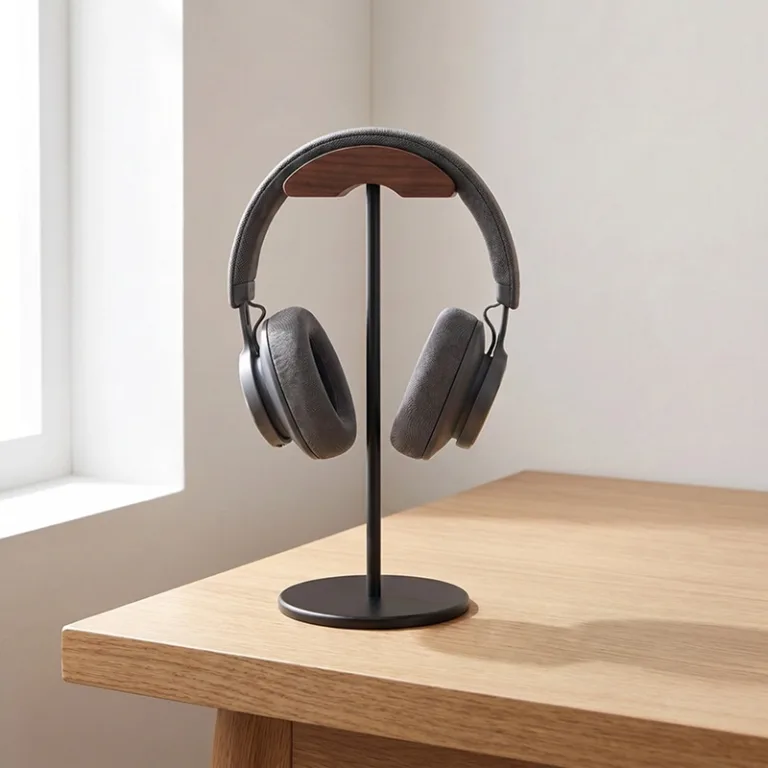 headphone holder, headphone stand, headphone hanger, wooden headphone stand