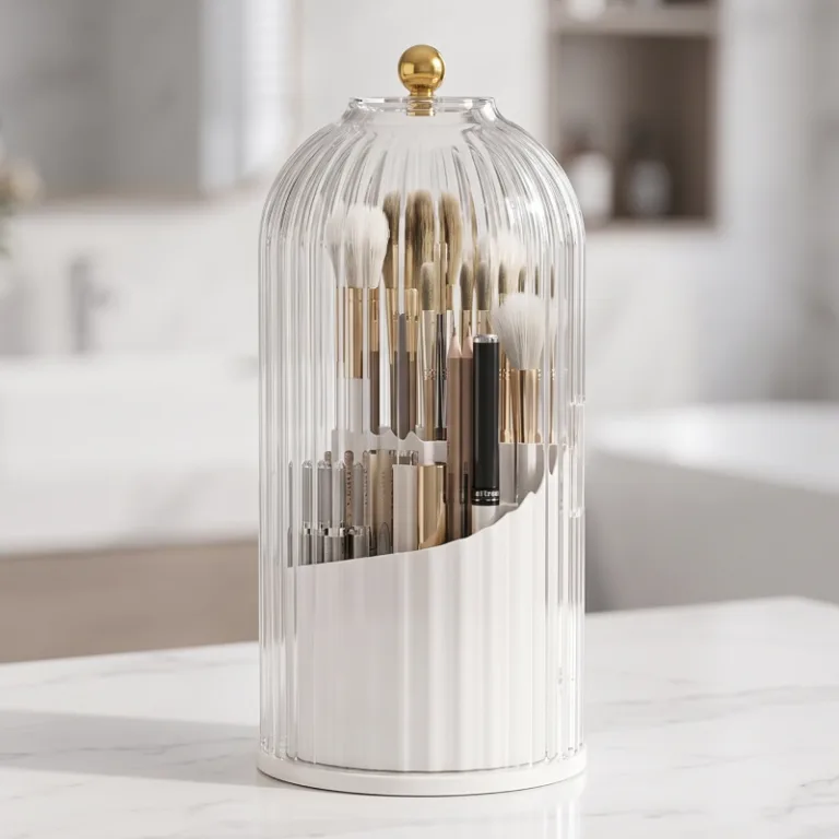 rotating makeup brush holder