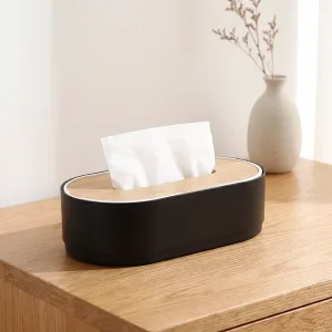 Boîte de rangement en bois pour mouchoirs et porte-serviettes