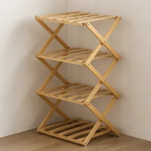 Meuble de rangement à chaussures pliable en bois