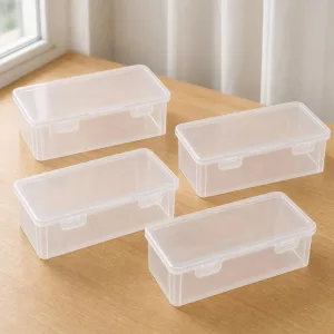 Lot de 4 boîtes de rangement transparentes pour fournitures artistiques et organiseur de papeterie