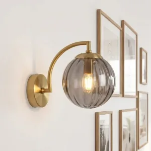 Applique murale LED minimaliste en verre avec bras