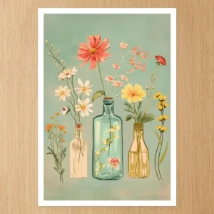 Kit de coloriage peinture par numéros à faire soi-même sur toile de lin à fleurs