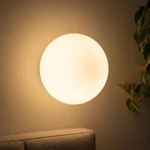 Applique murale LED blanc chaud ronde minimaliste en verre dépoli