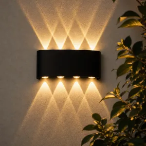 Applique murale LED en aluminium étanche pour extérieur avec éclairage vers le haut et le bas