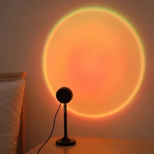 Veilleuse de projection coucher de soleil USB, lampe d’ambiance RGB