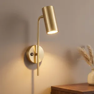 Applique murale moderne à bras articulé avec ampoule LED orientable et interrupteur