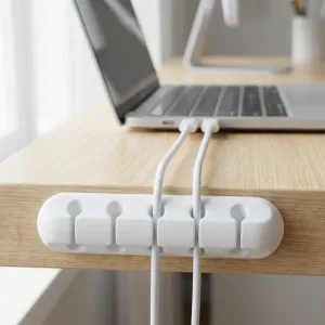 Organisateur adhésif de câbles de charge en silicone