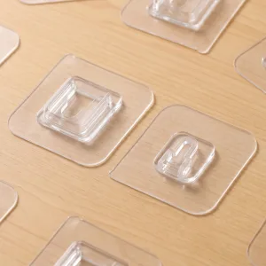 10 crochets muraux transparents double face autocollants