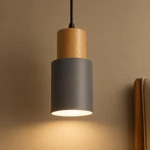 Suspension plafonnier minimaliste en bois avec ampoule LED et lustre simple suspendu