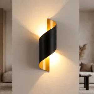 Applique murale LED élégante en aluminium en spirale