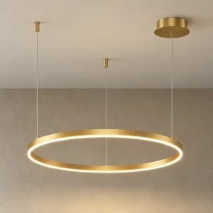 Lustre moderne en anneau pour cuisine, suspension LED dimmable à longue lampe suspendue