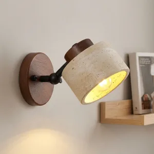 Applique murale nordique élégante en pierre avec ampoules LED à éclairage doux