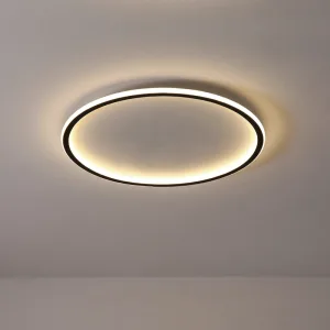 Lustre anneau minimaliste encastré à LED réglable pour plafond