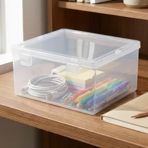 Boîte de rangement transparente avec couvercle