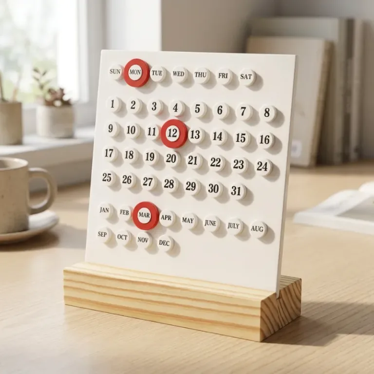 wooden perpetual wall calendar, perpetual wooden block calendar